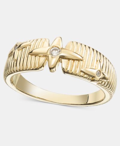 On 34th Кольцо On 34th Pavé Star Textured Band