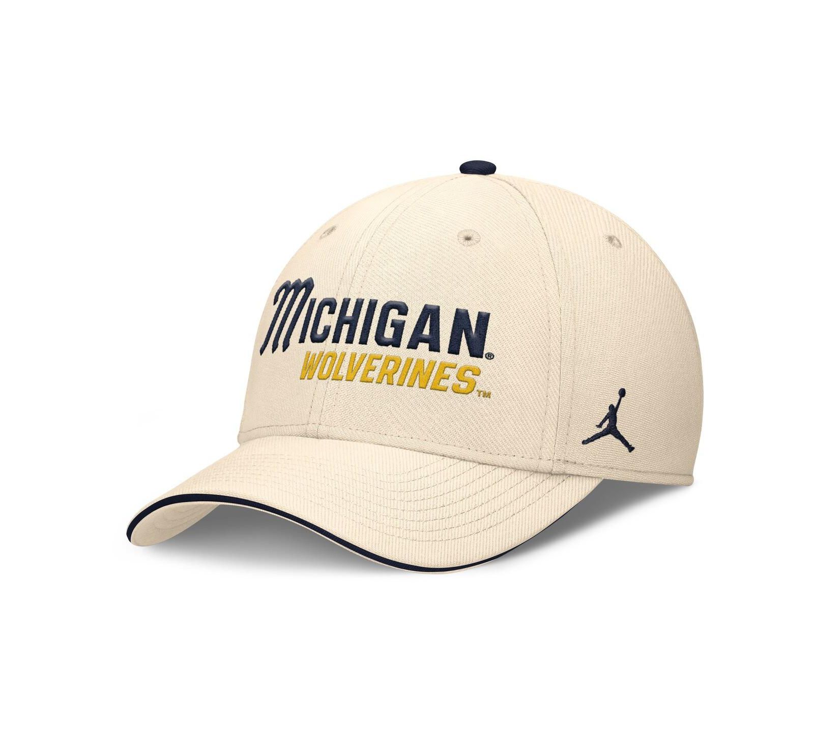 Мужская кепка Jordan Natural Michigan Wolverines 2026 Primetime Swooshflex