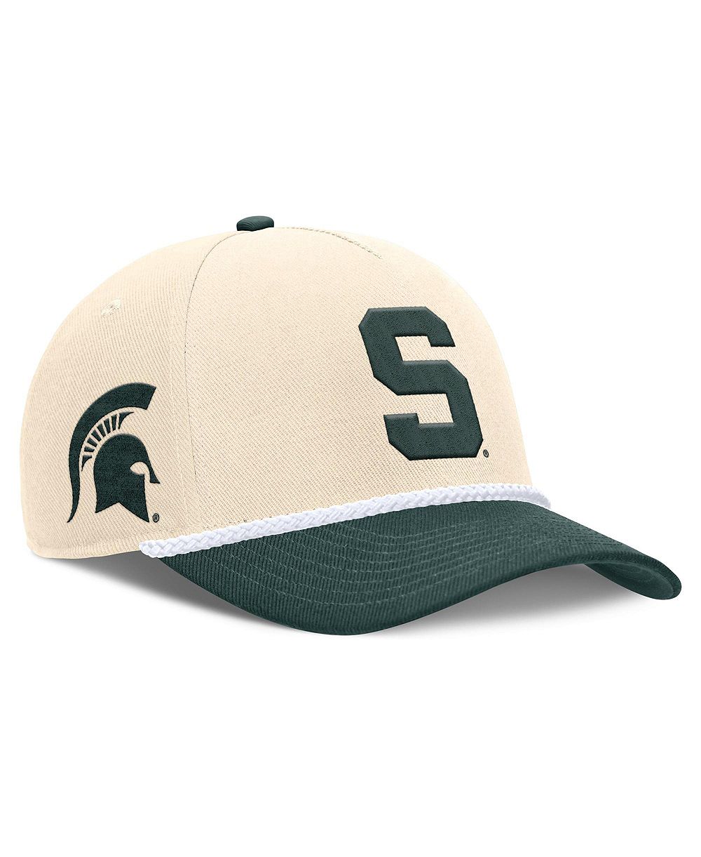 Men's and Women's Nike Natural Michigan State Spartans 2026 Primetime Natural 5-Panel Rope 2-Tone Rise Hat