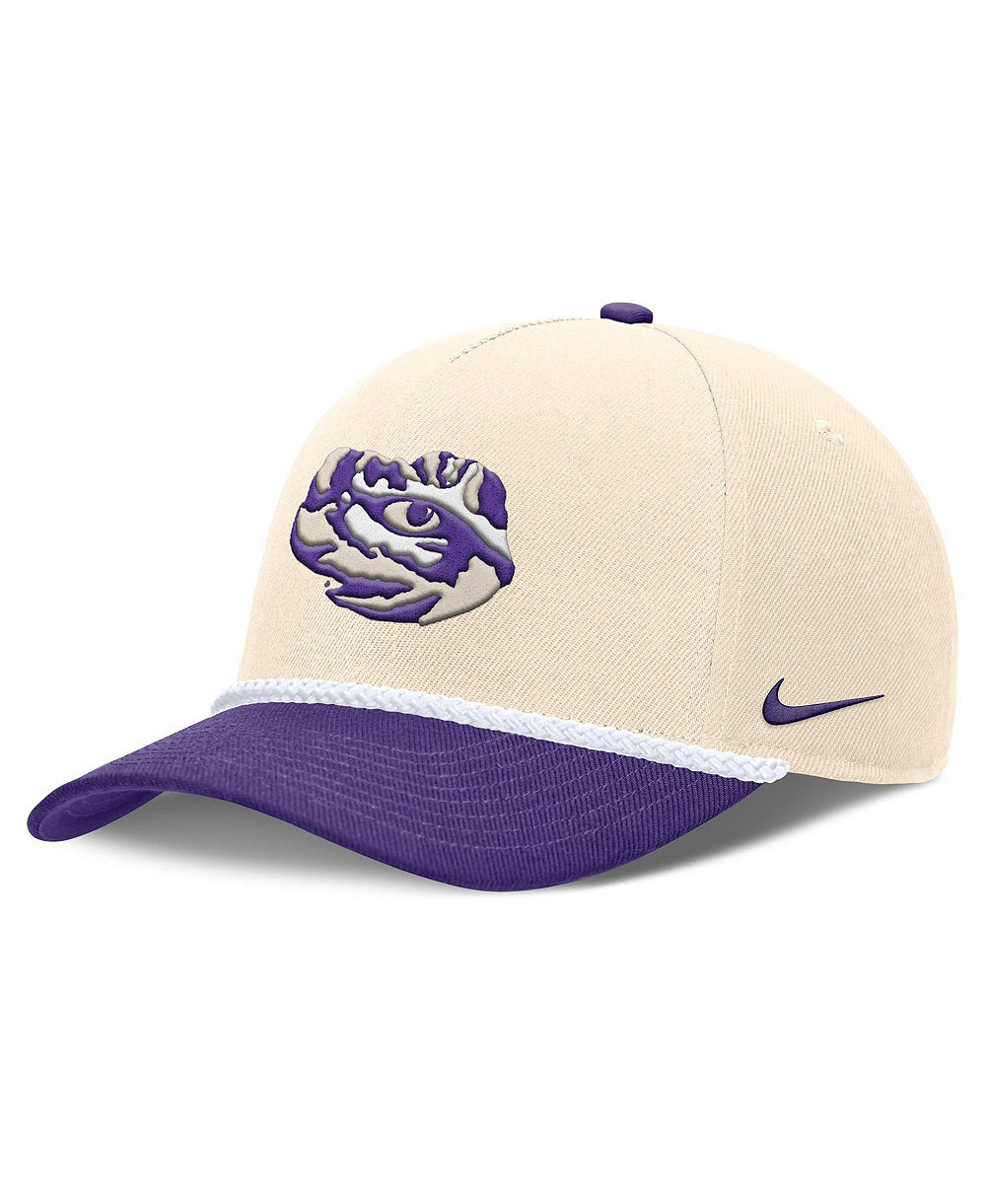 Мужская и женская кепка Nike Natural LSU Tigers 2026 Primetime Natural 5-Panel Rope 2-Tone Rise