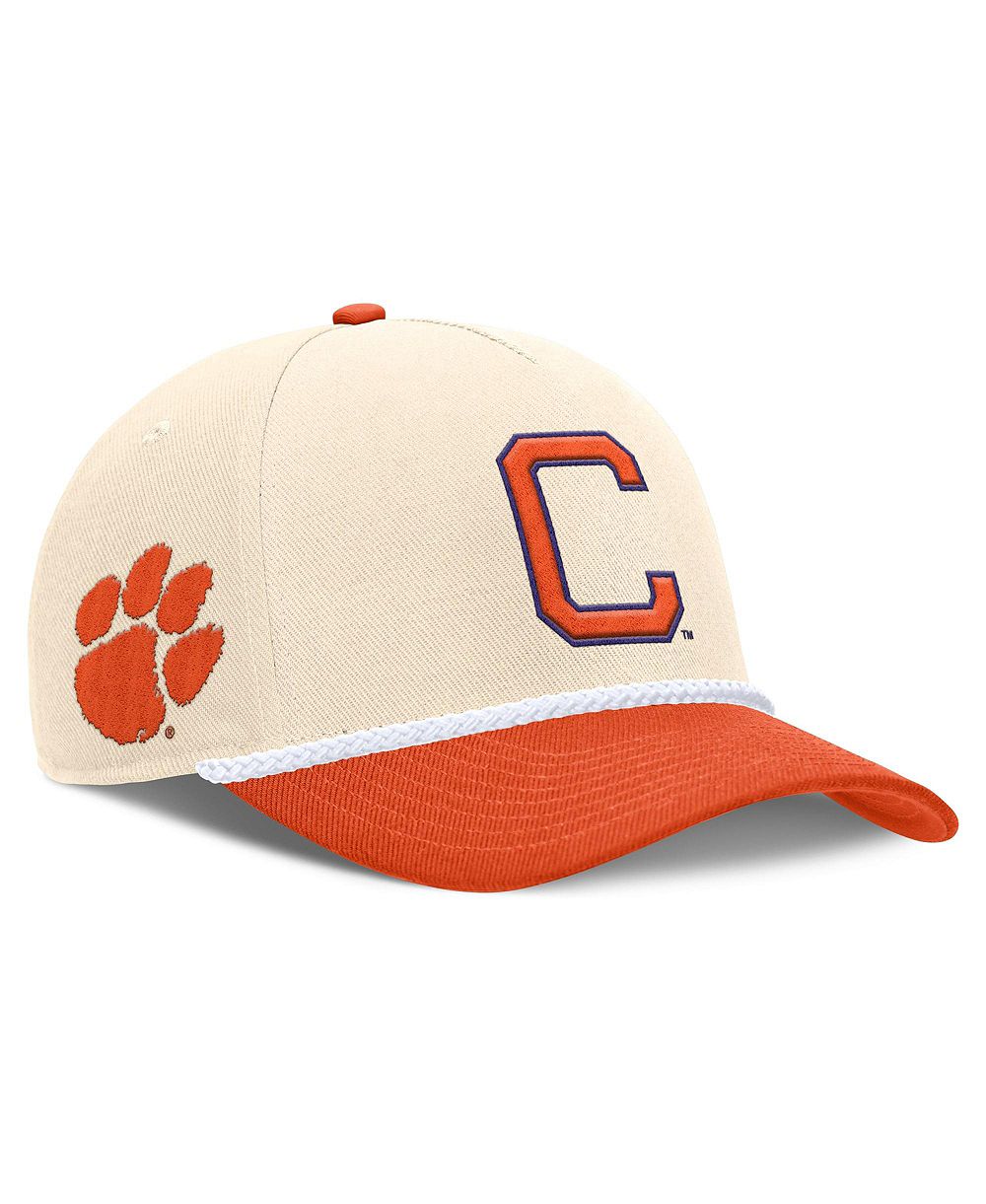 Nike Мужская и Женская регулируемая кепка Clemson Tigers 2026 Primetime Natural 5-Panel Rope 2-Tone Rise