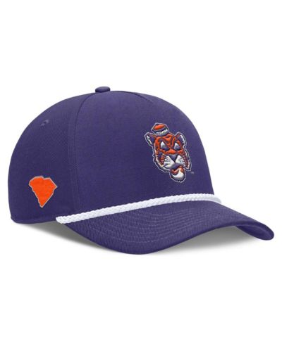 Кепка Nike Men's and Women's Purple Clemson Tigers 2026 Basketball Refresh 5-Panel Rope Rise Hat