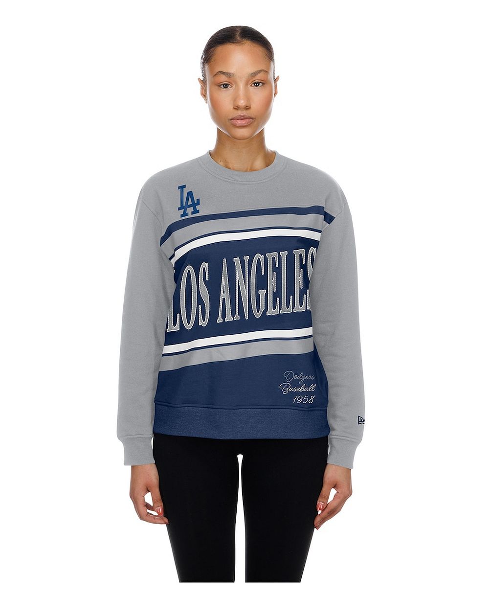 Женская флисовая толстовка New Era Navy/Gray Los Angeles Dodgers Gameday