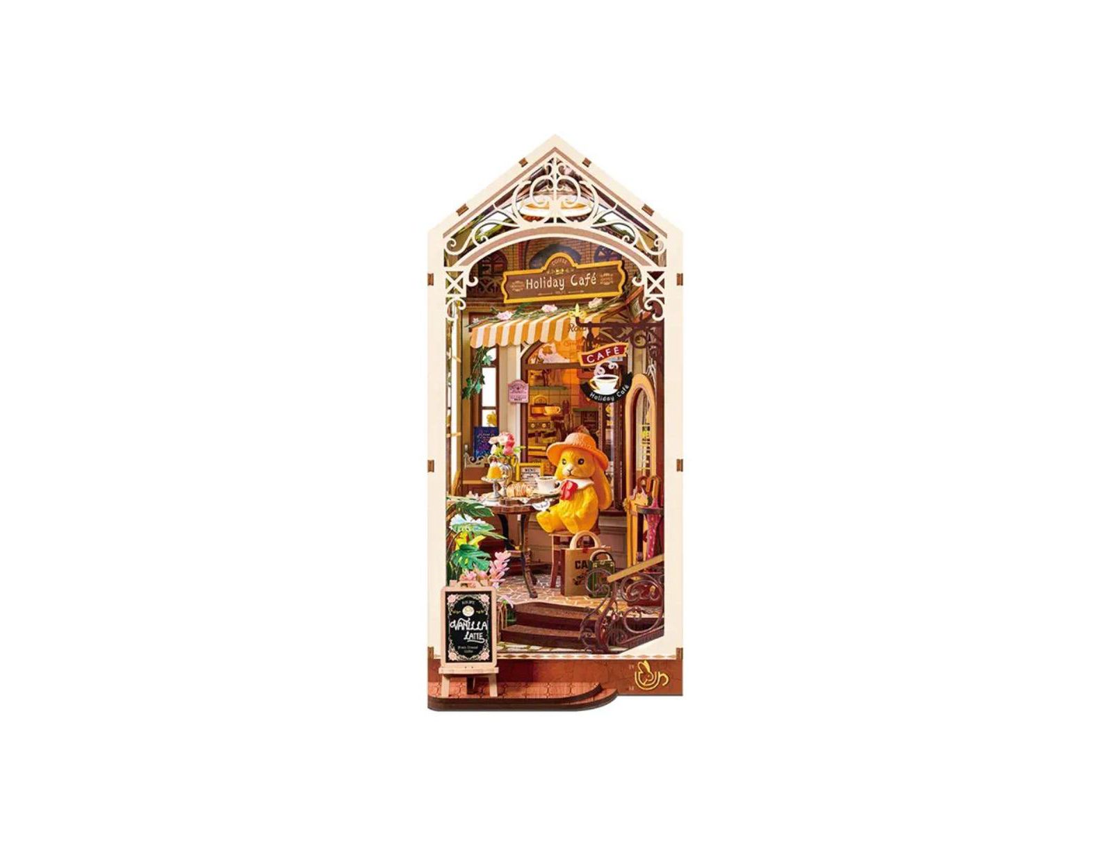 Набор для создания 3D диорамы Flash Popup DIY 3D Book Nook Kit: Holiday Cafe 171 pieces