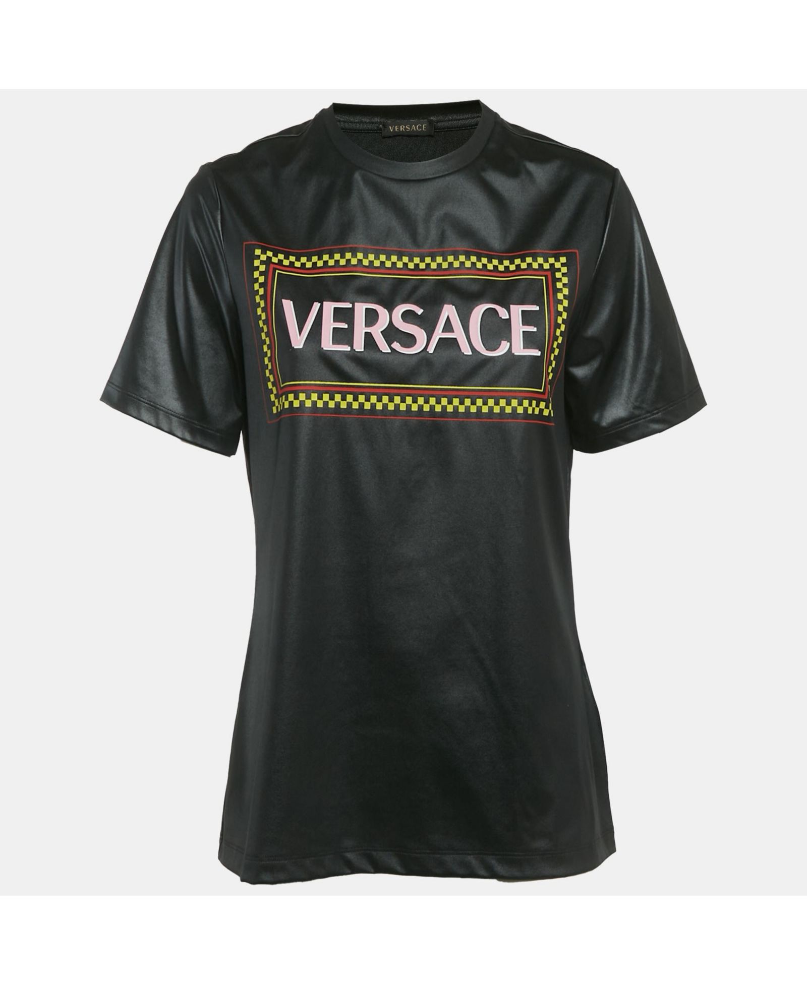 Pre-Owned Versace Женская черная футболка jersey с графическим логотипом