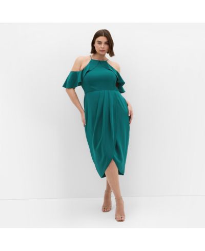 City Chic Women's Plus Size Love Siren Ruffle Shoulder Dress