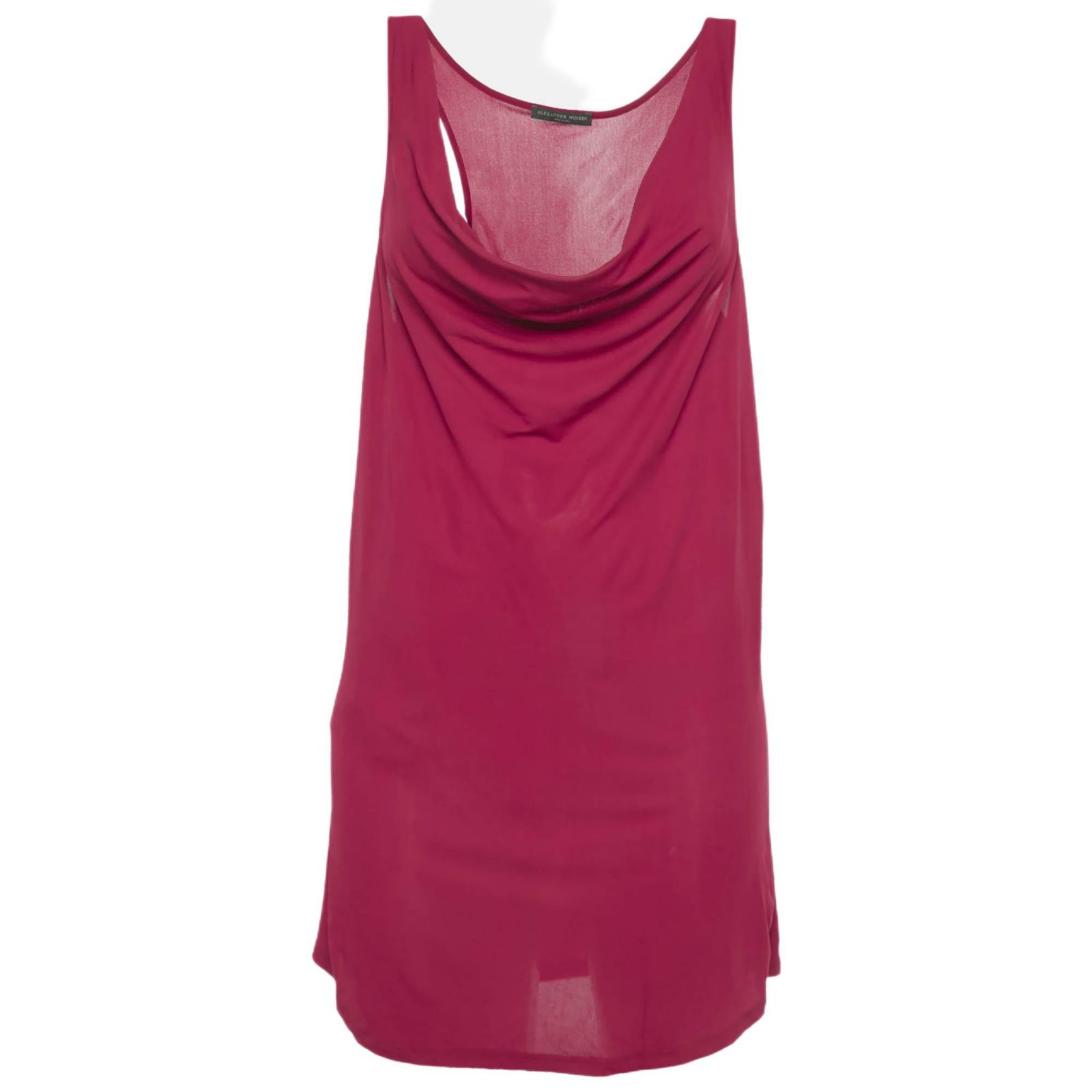 Pre-Owned Alexander Mcqueen Women's Pink Crepe Cowl Neck Sheer Top