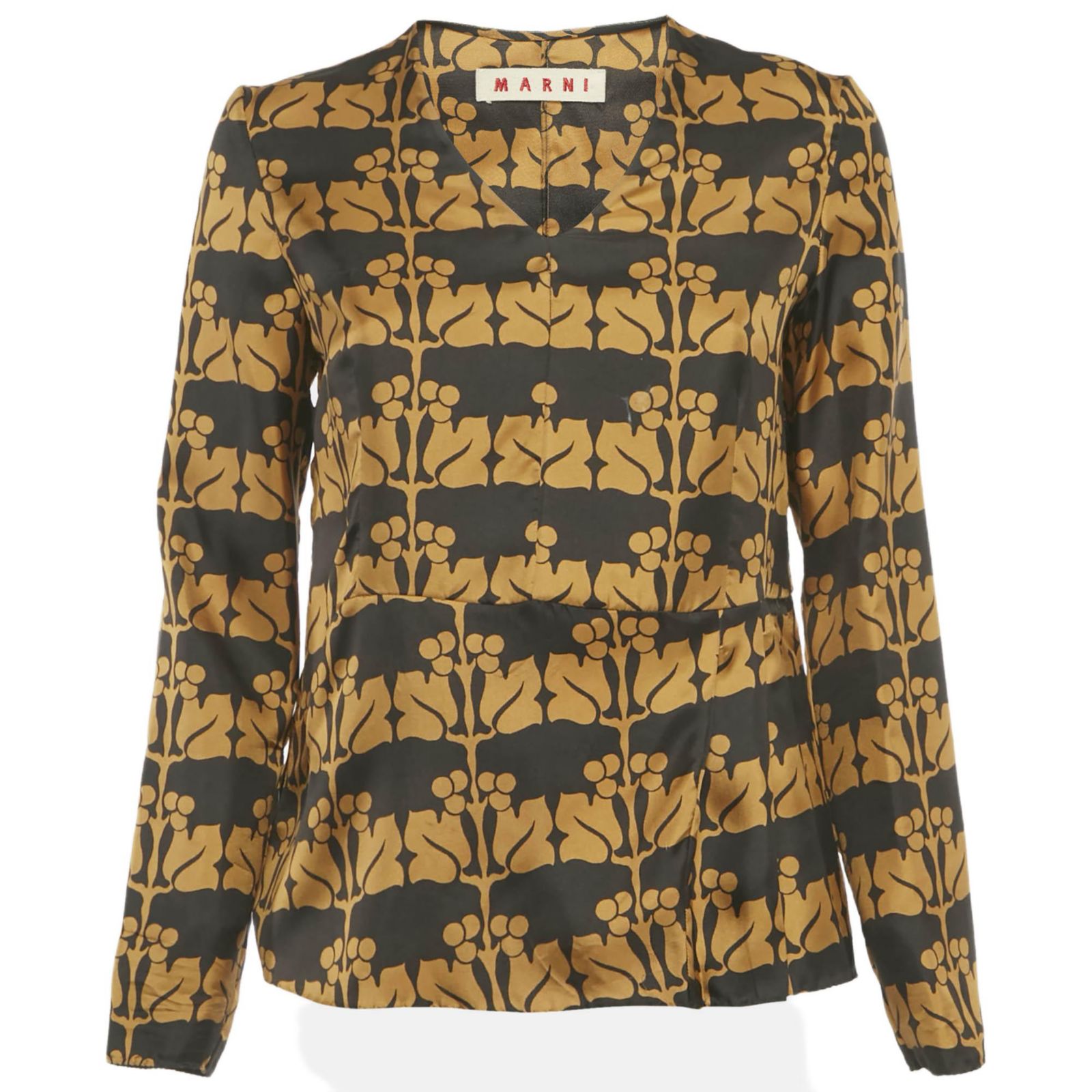 Pre-Owned Marni Women's Brown Printed Silk Top