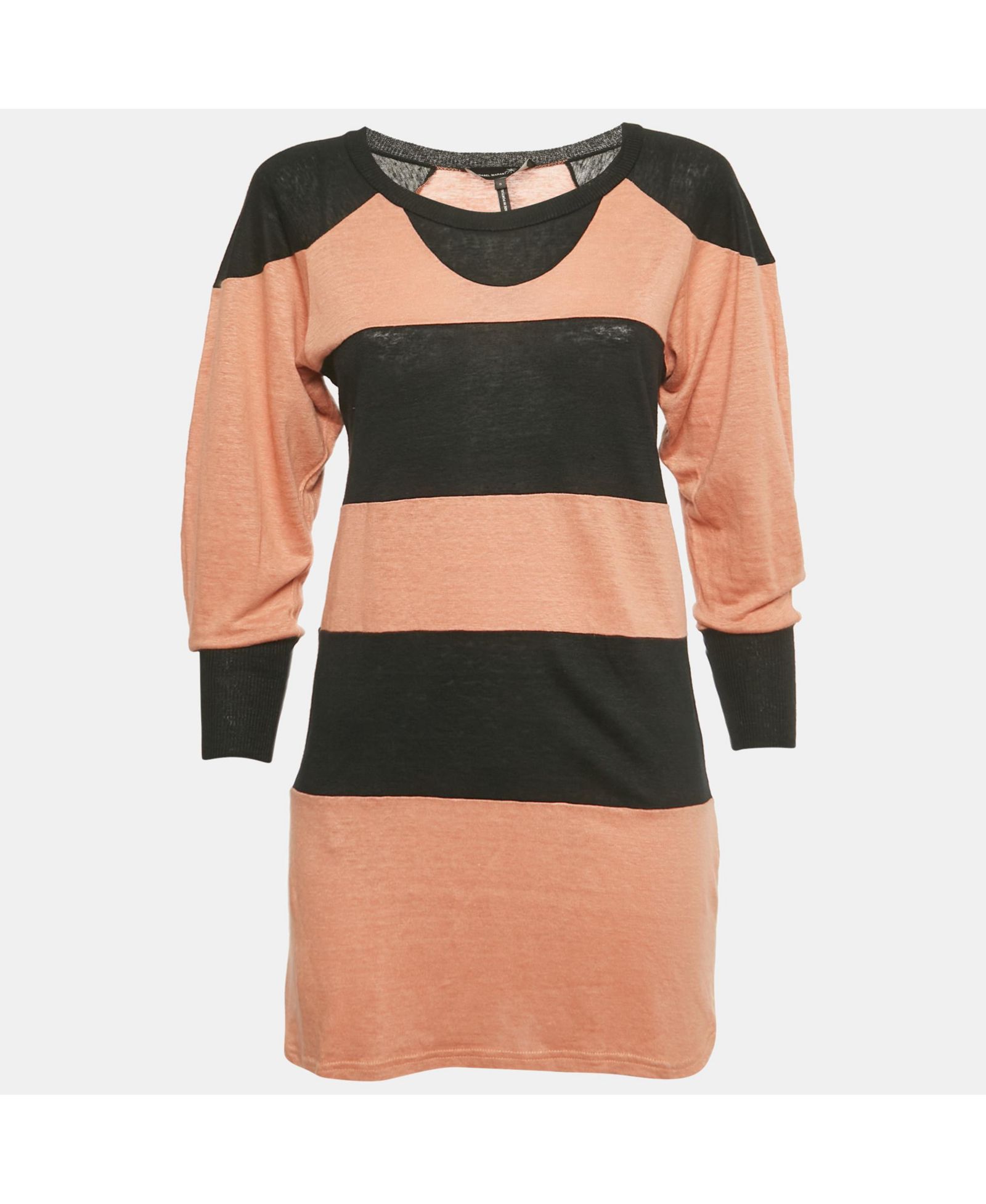 Pre-Owned Isabel Marant Women's Orange/black Striped Knit Top
