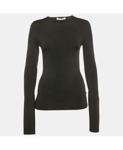 Pre-Owned Off-White Женский топ Black Rib Knit Back Open Fitted