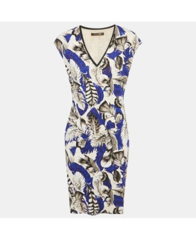 Pre-Owned Roberto Cavalli Women's Multicolor Printed Jersey Midi Dress