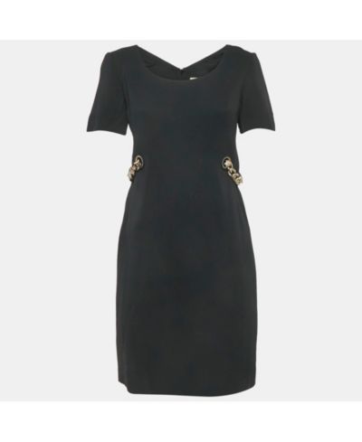 Pre-Owned Emilio Pucci Women's Black Crepe Ribbon Details Mini Dress