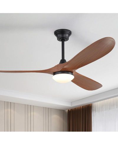 Потолочный вентилятор Sofucor 60-inch Modern Black 3-blade Light With Remote Control Supports Mobile Phone Connection And Voice Function
