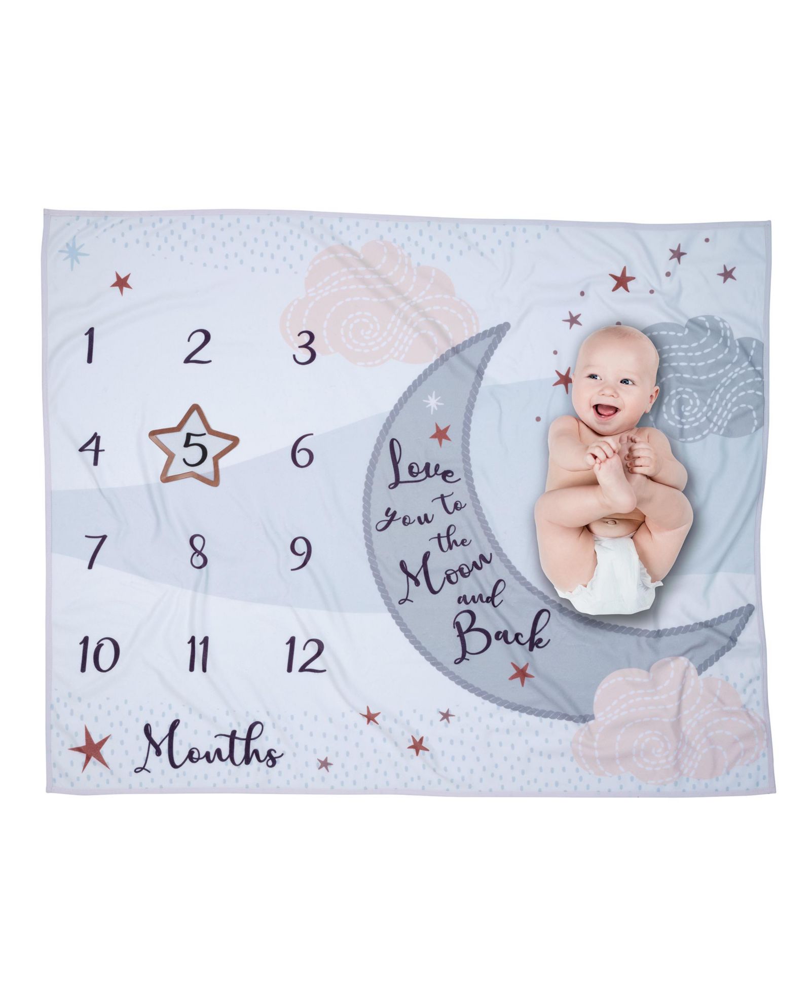 Мягкий флисовый плед Lambs & Ivy Baby Goodnight Moon Milestone Photo Opportunity