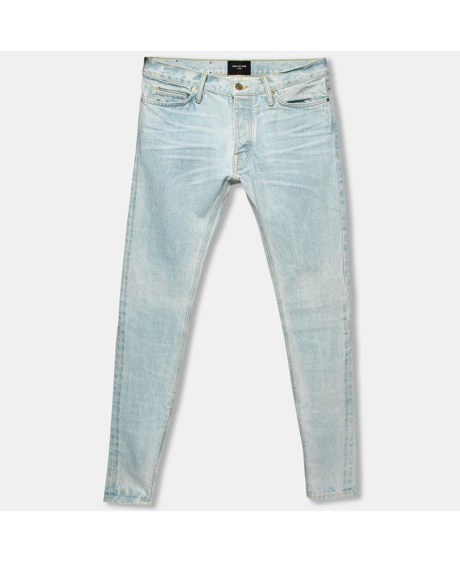 Мужские джинсы Fear Of God Slim Fit с эффектом потертости