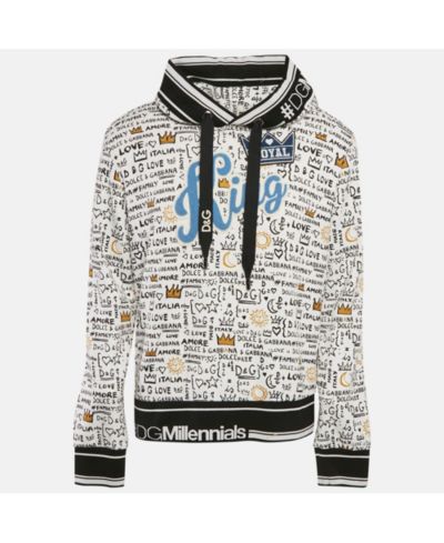 Pre-Owned Dolce & Gabbana Мужской джерси-свитшот из хлопкового трикотажа с принтом Graffiti