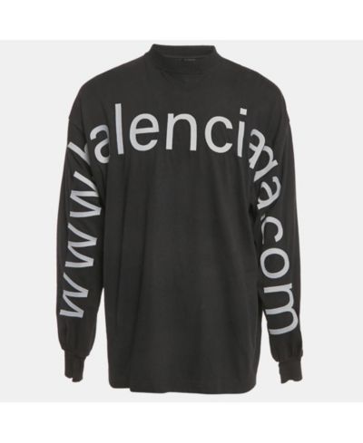 Pre-Owned Balenciaga мужская унисекс черная футболка с вышивкой логотипа бренда, потертый хлопок