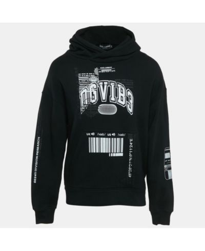 Pre-Owned Dolce & Gabbana Мужской черный хлопковый трикотажный худи Dgvibe3 Print