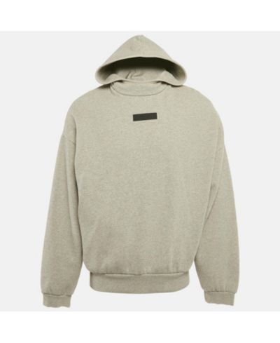 Мужская толстовка Pre-Owned Fear Of God Essentials Grey Logo Patch Cotton
