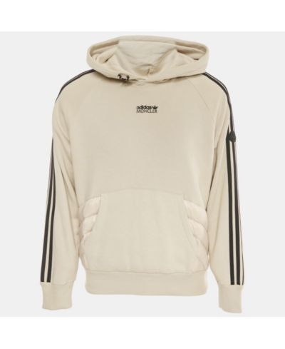 Pre-Owned Moncler Мужская толстовка X Adidas Grey Cotton And Puffer Trim Hoodie