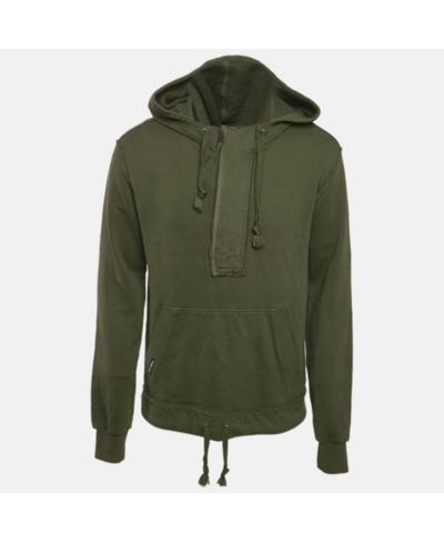 Pre-Owned Dolce & Gabbana Мужской Green Cotton Knit Distressed Hoodie