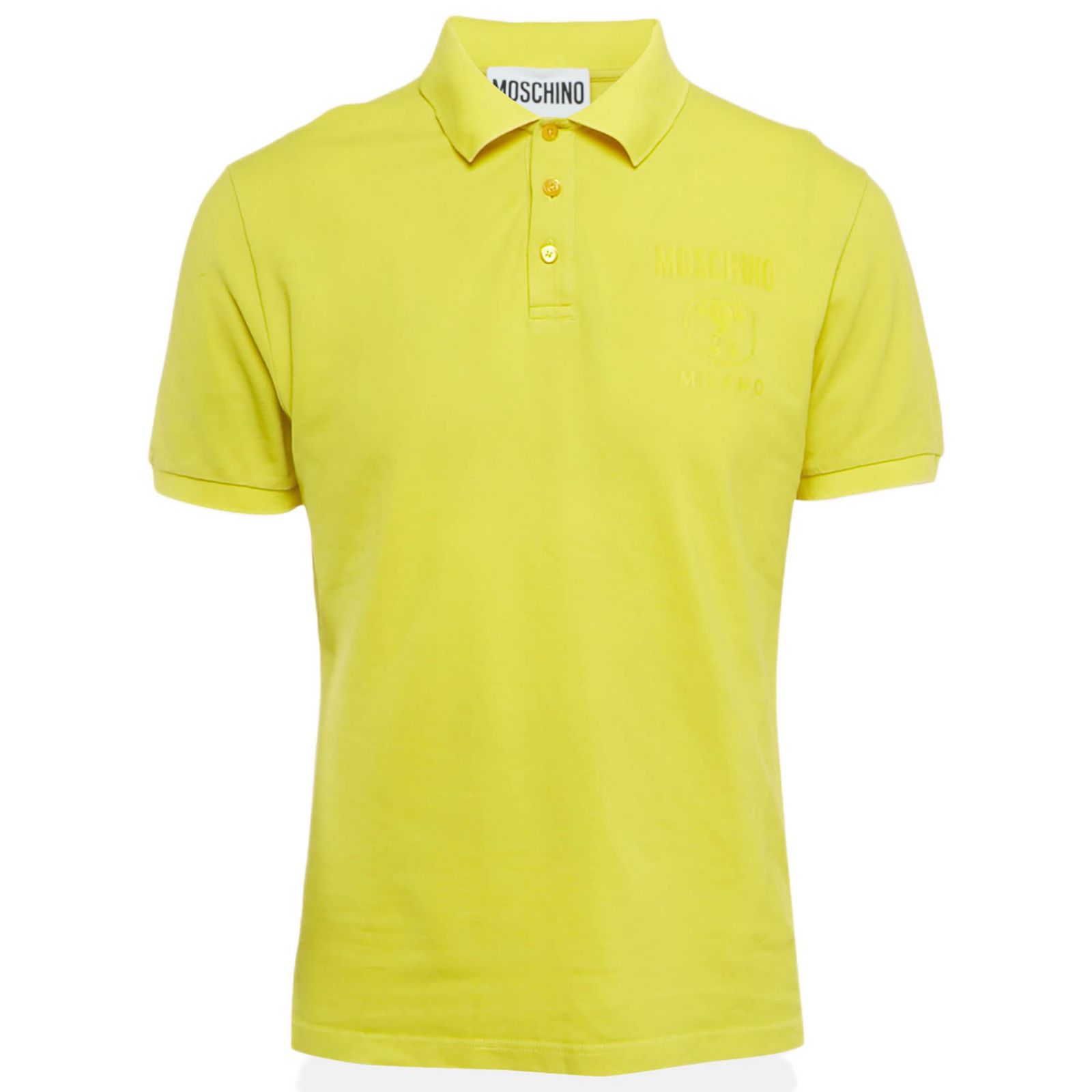 Мужское поло Moschino Couture Yellow Cotton Pique