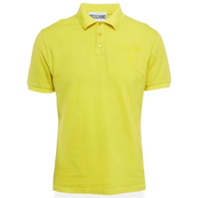 Мужское поло Moschino Couture Yellow Cotton Pique