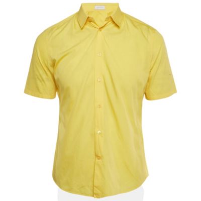Pre-Owned Balenciaga Men's Yellow Cotton Short Sleeve Shirt