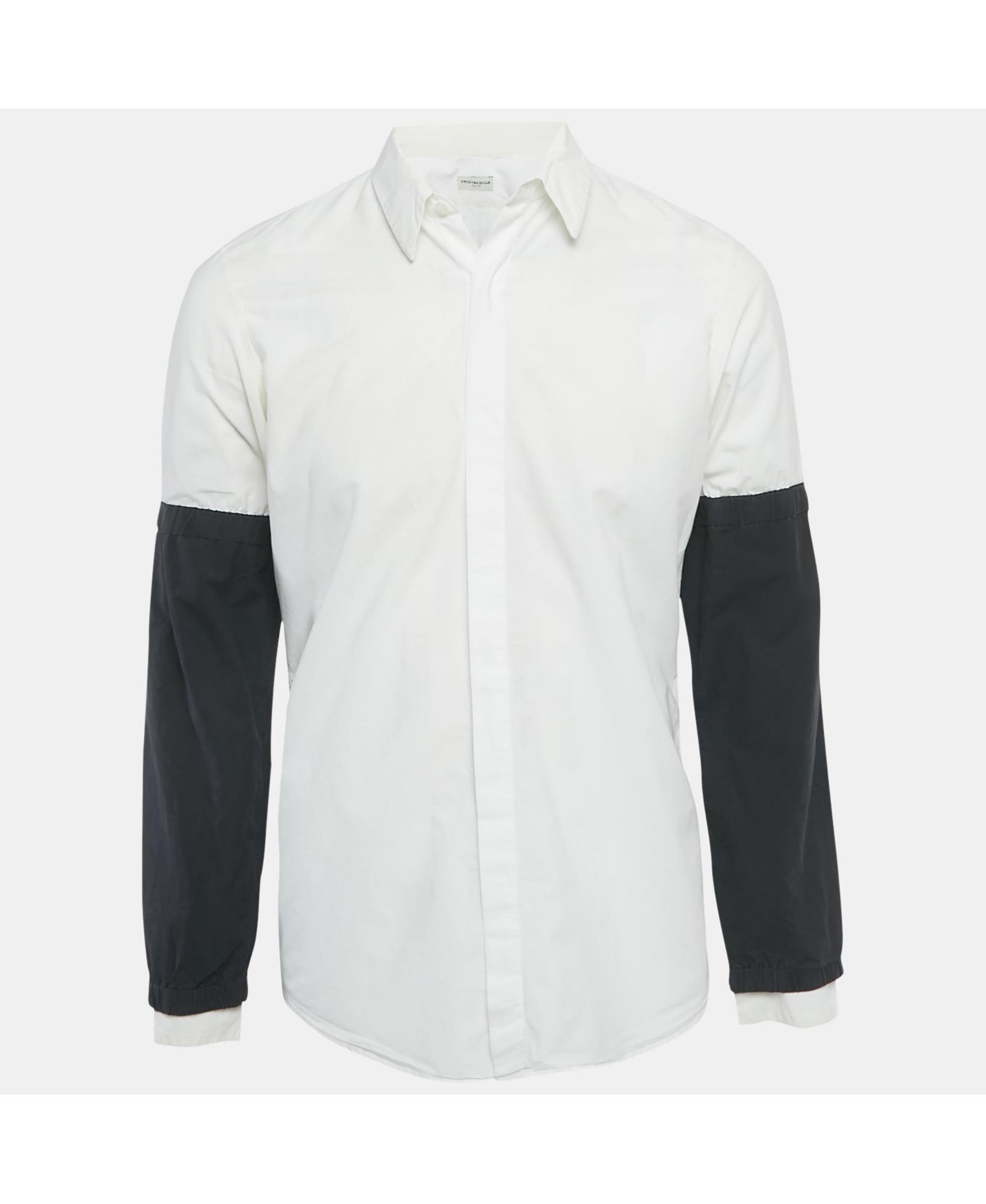 Мужская рубашка с многослойными рукавами Pre-Owned Dries Van Noten White Cotton