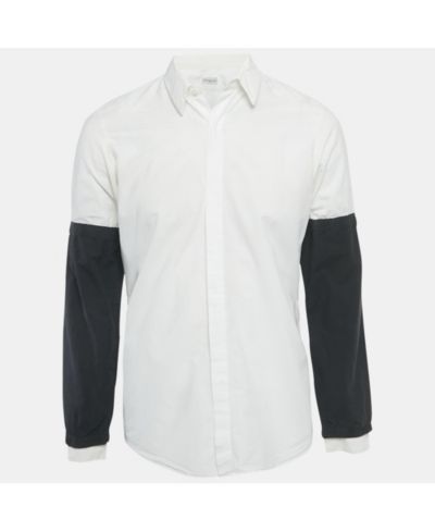 Мужская рубашка с многослойными рукавами Pre-Owned Dries Van Noten White Cotton