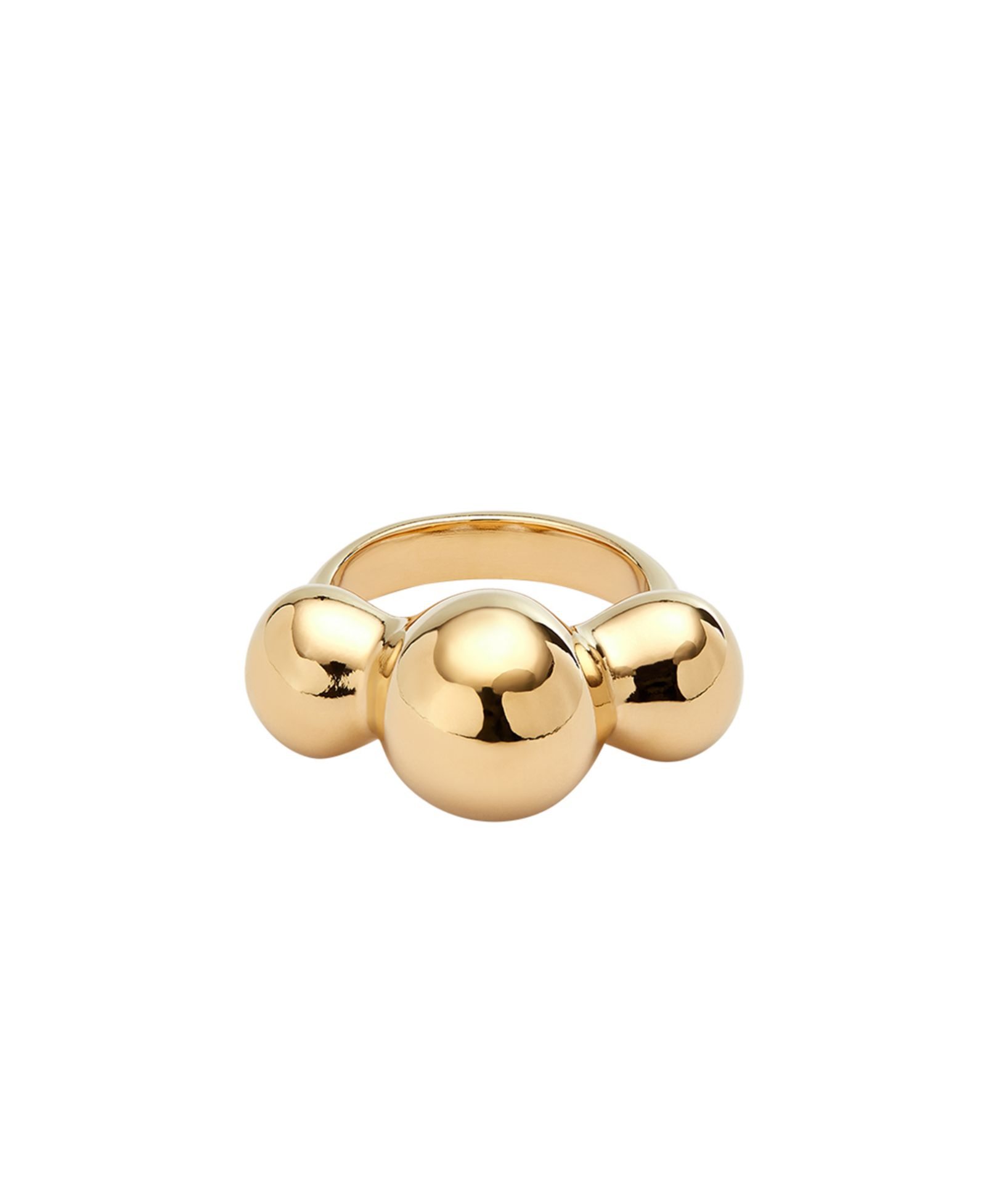 UNOde50 кольцо 18K Gold-Plated с тремя центральными шарами