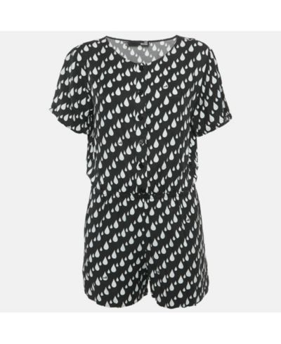 Pre-Owned Love Moschino Женский Black Drop Print Short Sleeved Playsuit