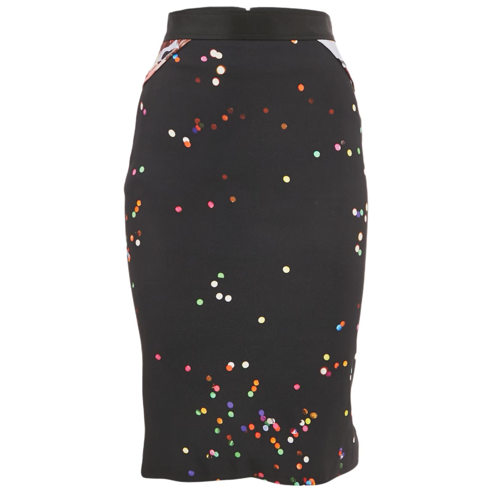 Pre-Owned Givenchy Women's Black Print Crepe Midi Skirt