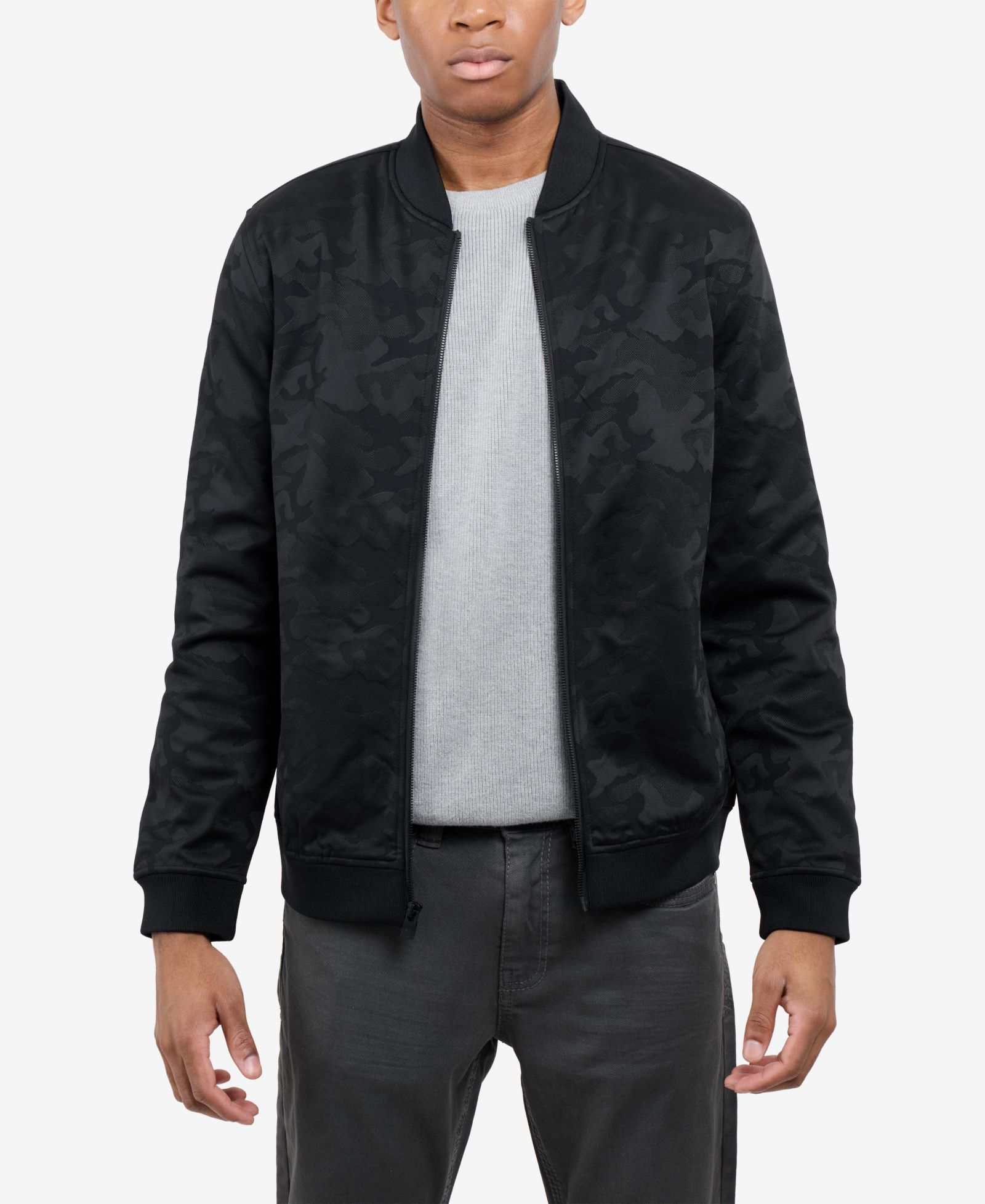 XRAY Men's Jacquarded Camouflage Bomber Jacket