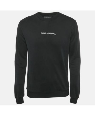 Dolce & Gabbana Толстовка из хлопка с вышитым логотипом для мужчин, черная, б/у