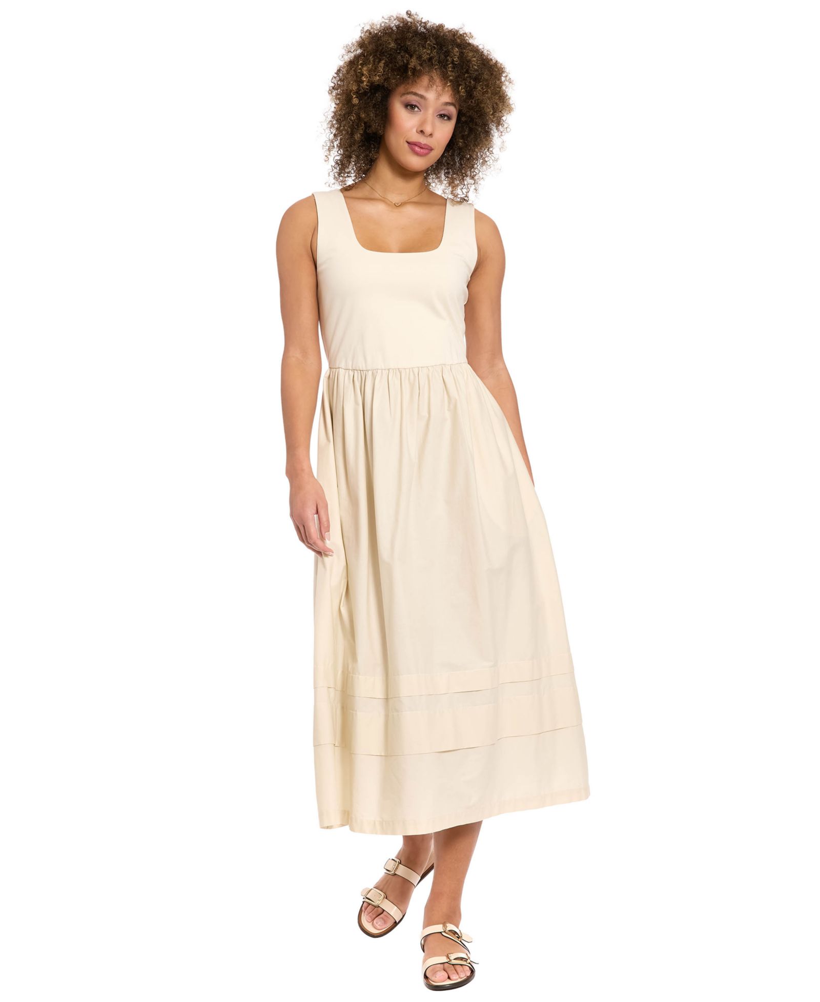Платье London Times Women's Square Neck Midi