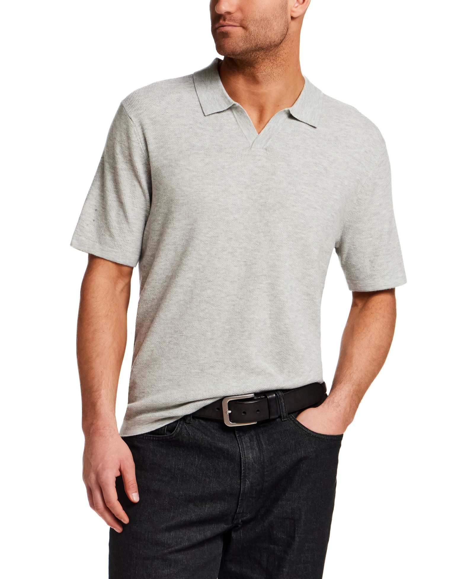 Vintage & Black Men's Regular-Fit Johnny Collar Sweater