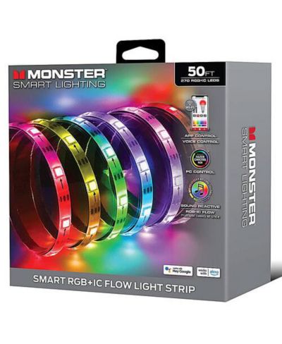 Светодиодная лента MONSTER CABLE RGB+IC LED, 50 Ft, IR Remote Controlled