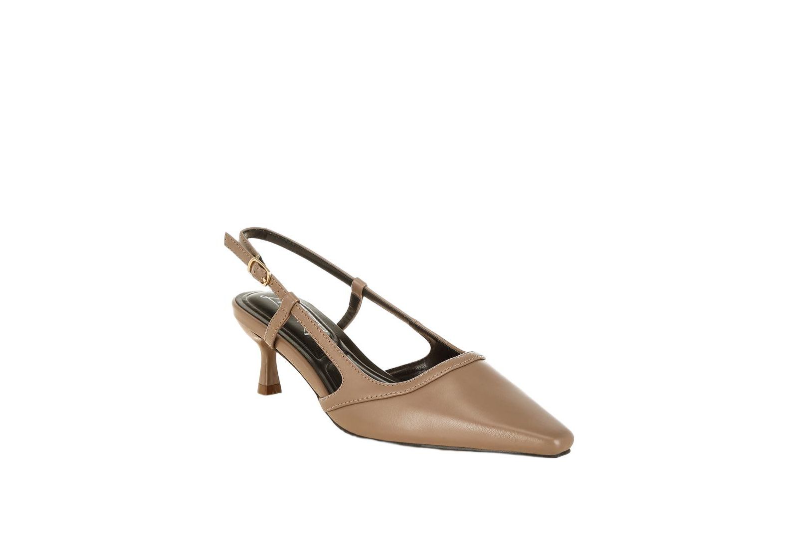 London Rag Womens LUXTON Slingback Pin Buckle Kitten Heels