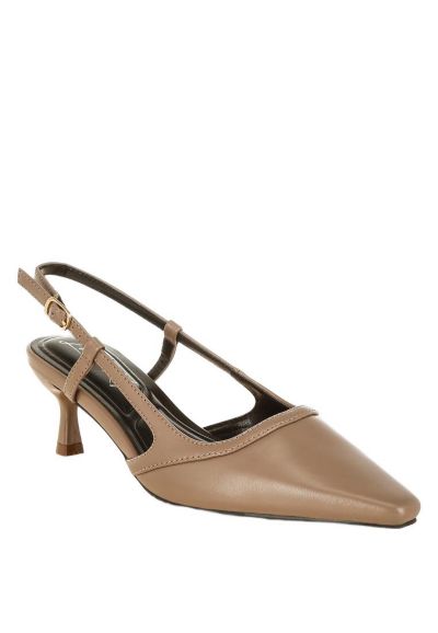 London Rag Womens LUXTON Slingback Pin Buckle Kitten Heels