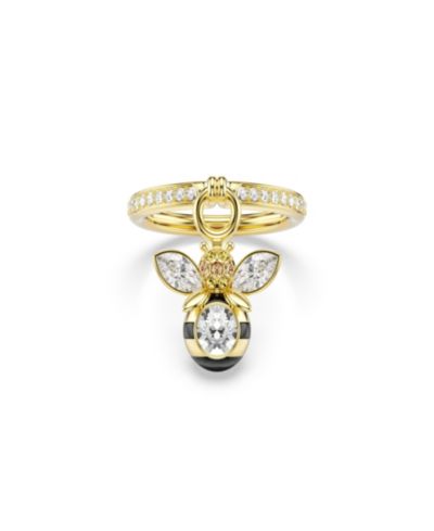 Swarovski кольцо в форме пчелы с золотым напылением