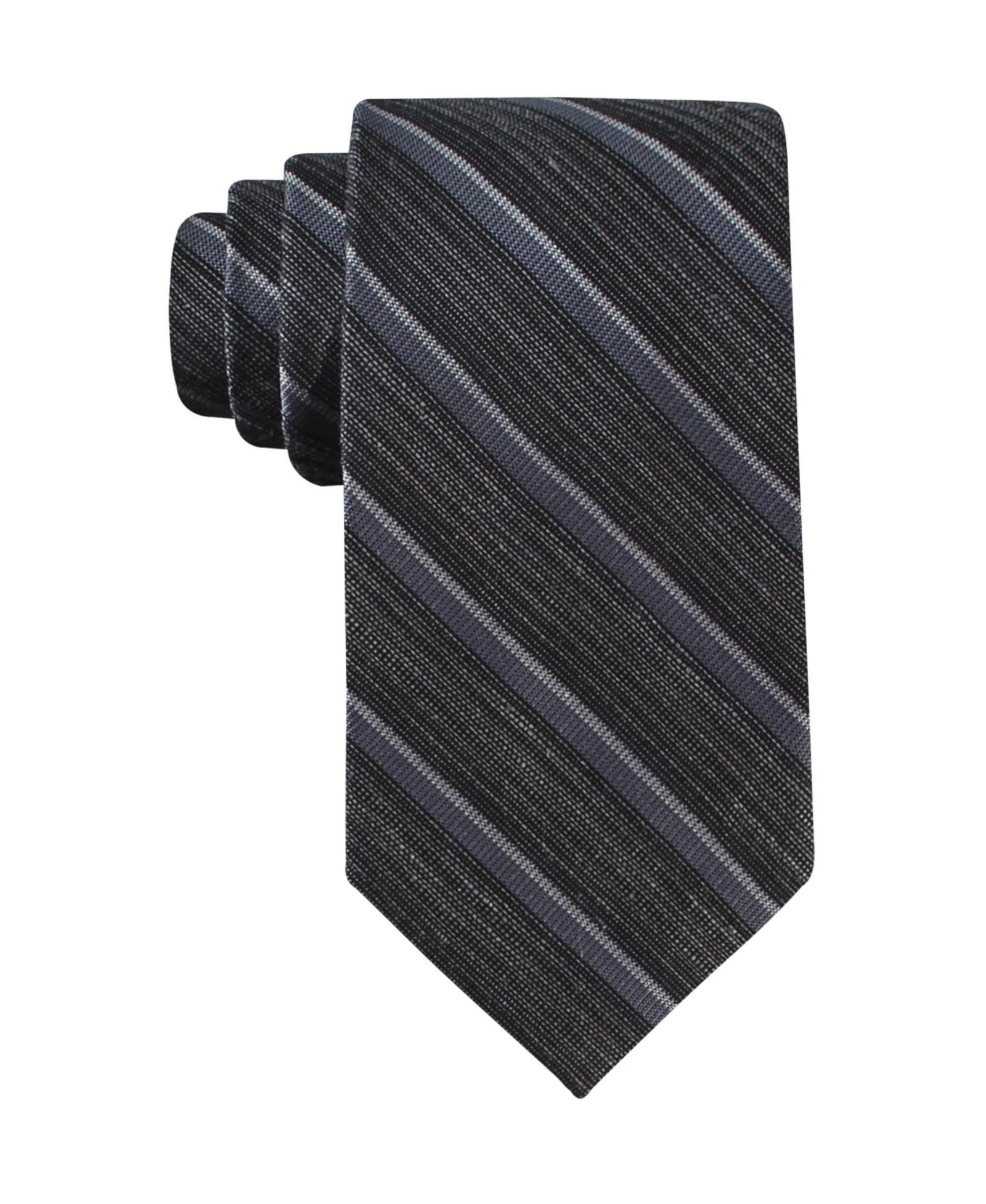 Calvin Klein Men's Silk & Linen Blend Striped Tie