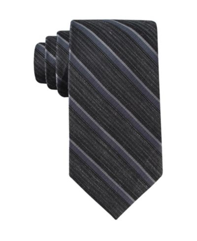 Calvin Klein Men's Silk & Linen Blend Striped Tie