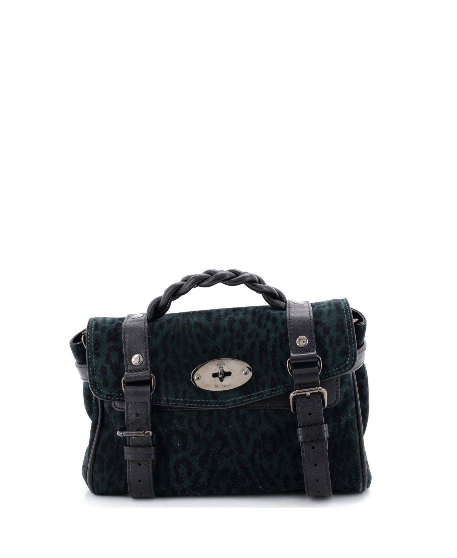 Pre-Owned Mulberry Mini Alexa Satchel NM Printed Suede and Leather