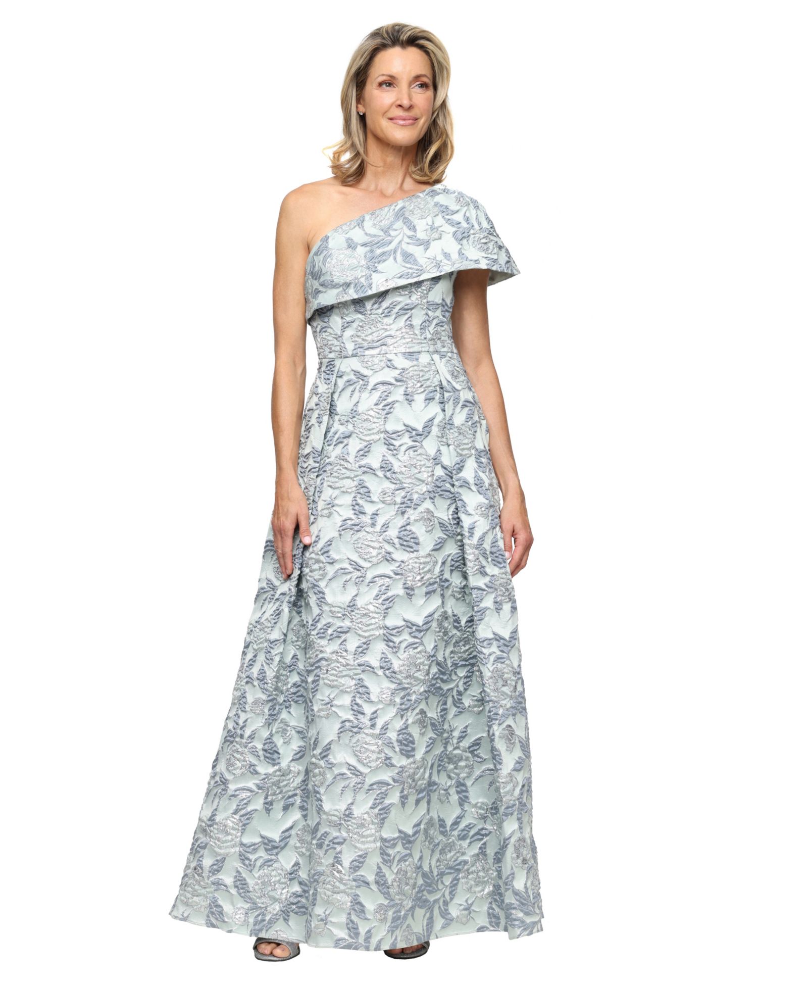 Вечернее платье Alex Evenings Petite One-Shoulder Jacquard Ball Gown