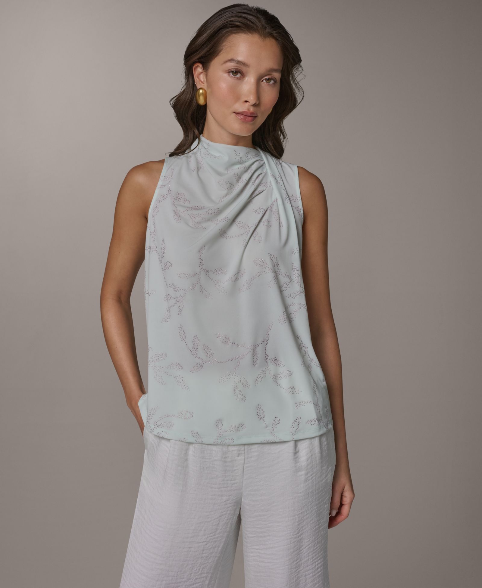 Женская блузка Donna Karan New York Sleeveless Cowl Neck