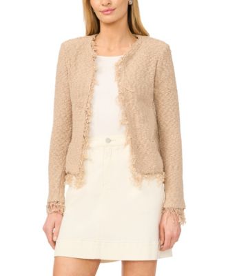 Vince Camuto Женский укороченный жакет с бахромой Pull-On