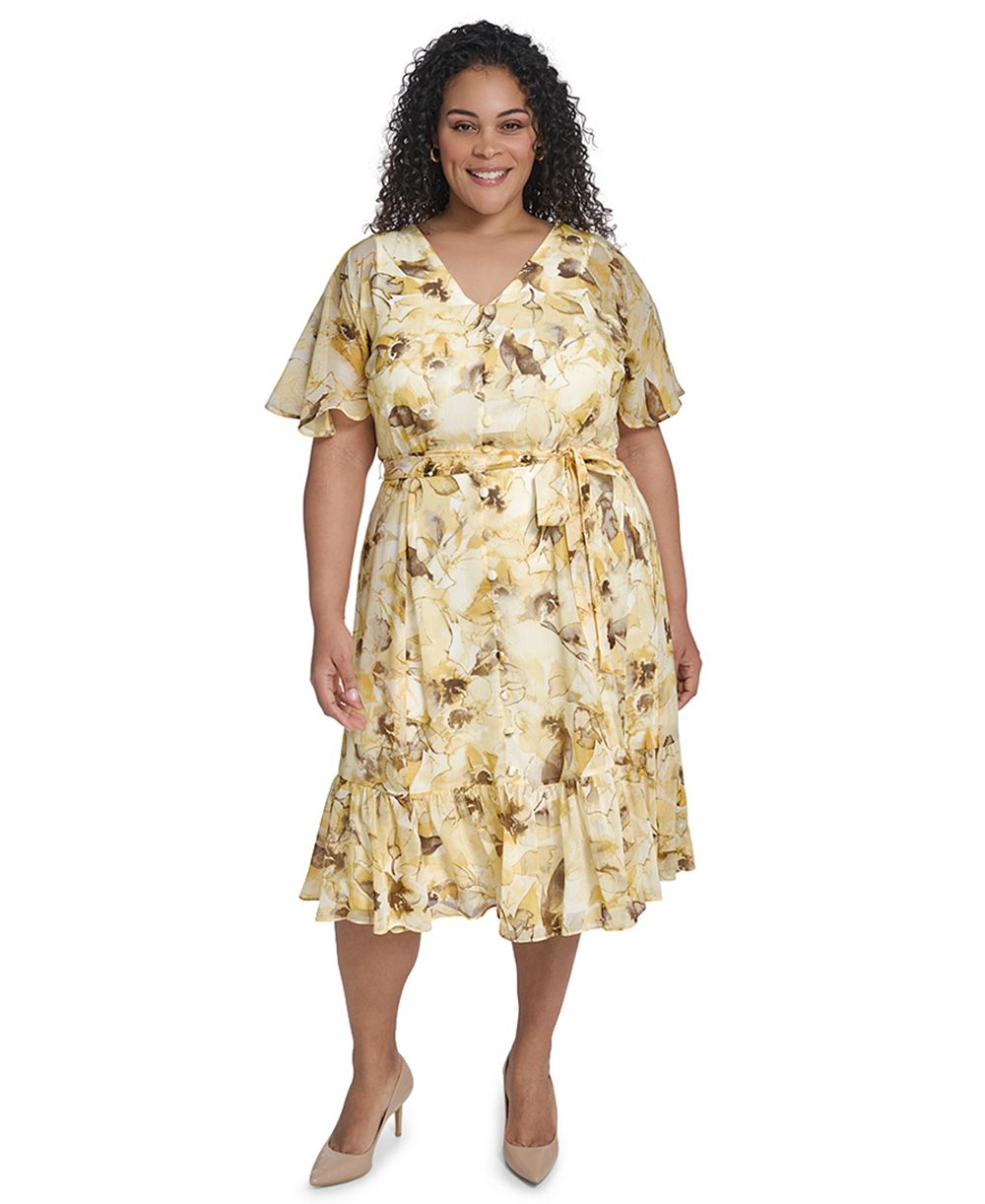 Calvin Klein Plus Size Printed Midi Dress