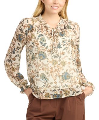 BCX Juniors' Print Clip Dot Top