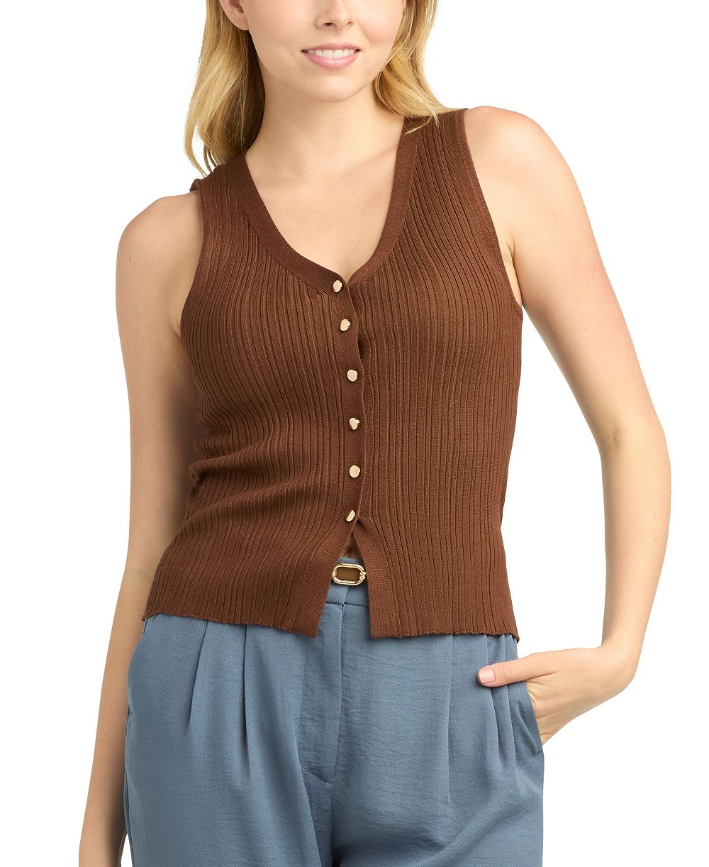 BCX Juniors' Halter Vest Sweater